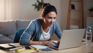 woman on computer