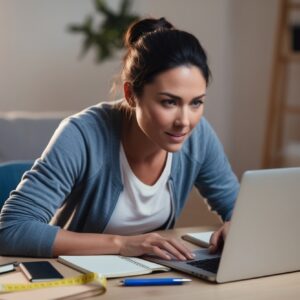 woman on computer